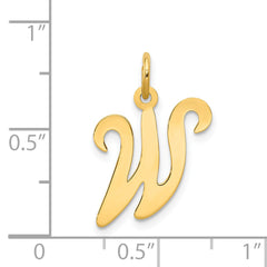 14K Yellow Gold Initial W Charm