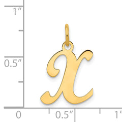 14K Yellow Gold Initial X Charm