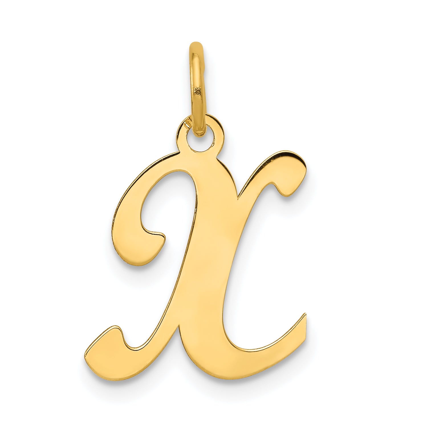 14KY Script Letter X Initial Charm Main image