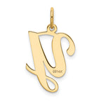 14K Yellow Gold Initial Y Charm
