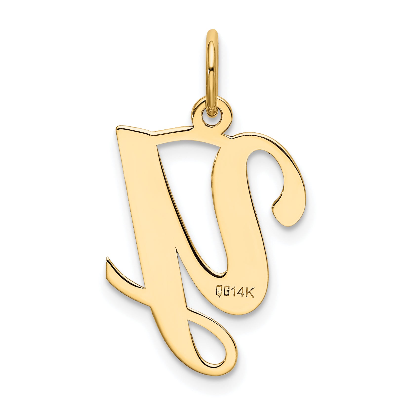 14K Yellow Gold Initial Y Charm