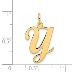 14K Yellow Gold Initial Y Charm