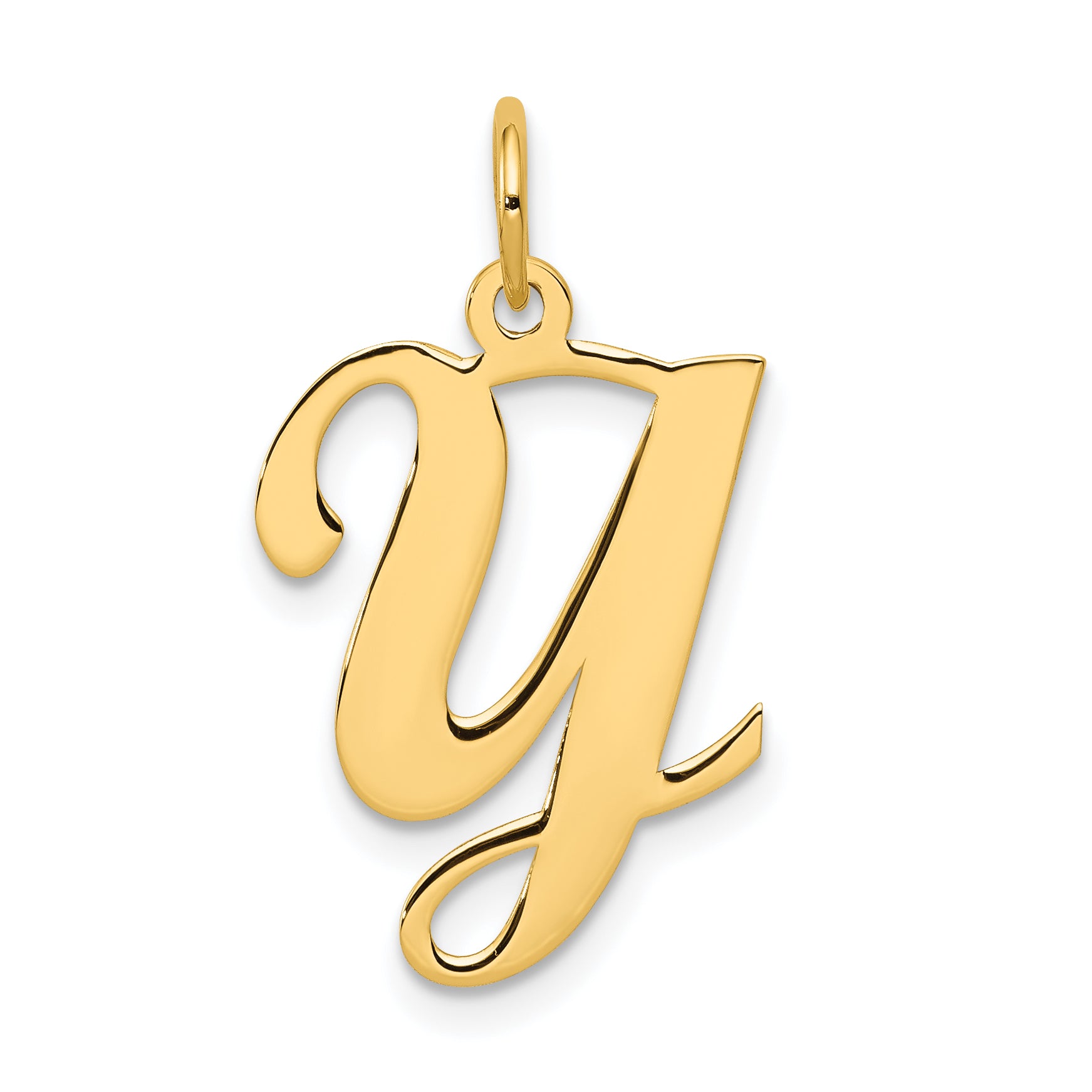 14KY Script Letter Y Initial Charm Main image