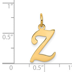 14K Yellow Gold Initial Z Charm