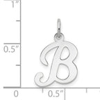 14KW White Gold Script Letter B Initial Charm