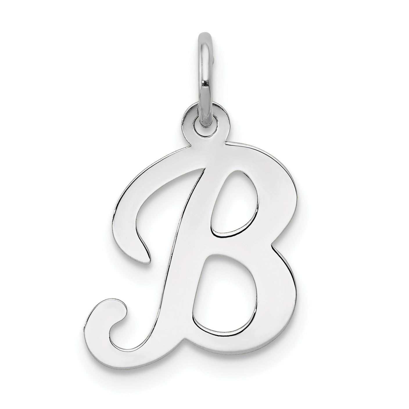 14KW White Gold Script Letter B Initial Charm Main image