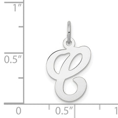 14KW White Gold Script Letter C Initial Charm