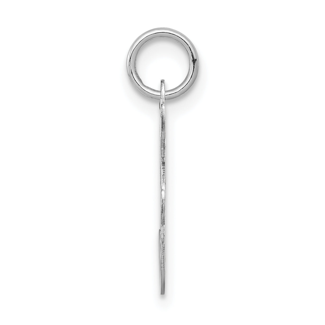 14K White Gold Initial F Charm Secondary image
