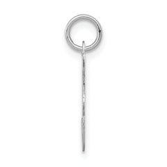 14K White Gold Initial F Charm