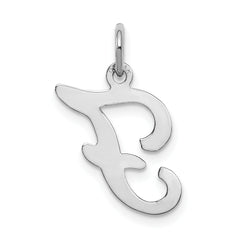 14K White Gold Initial F Charm