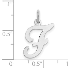 14K White Gold Initial F Charm
