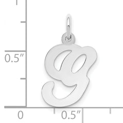 14K White Gold Initial G Charm