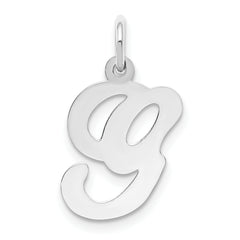 14KW White Gold Script Letter G Initial Charm