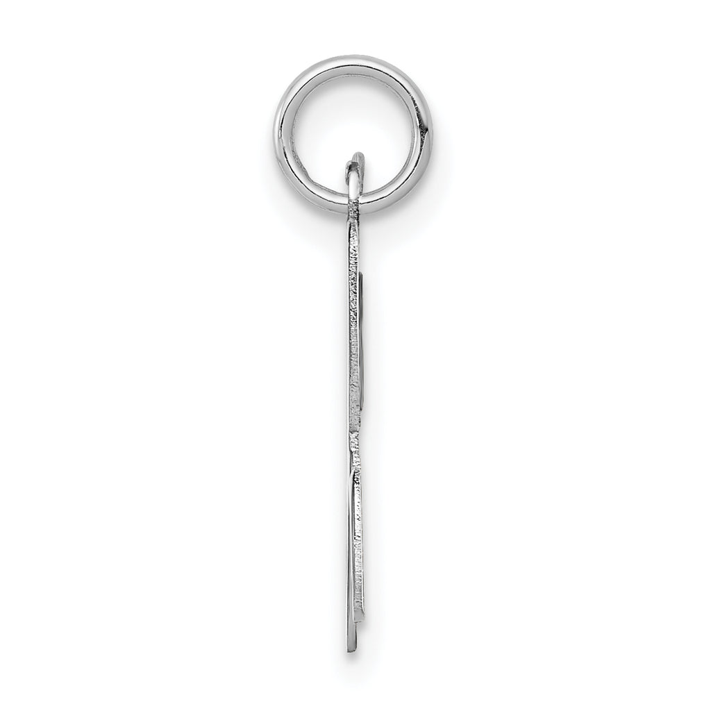 14K White Gold Initial H Charm
