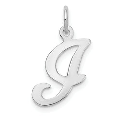 14K White Gold Initial I Charm