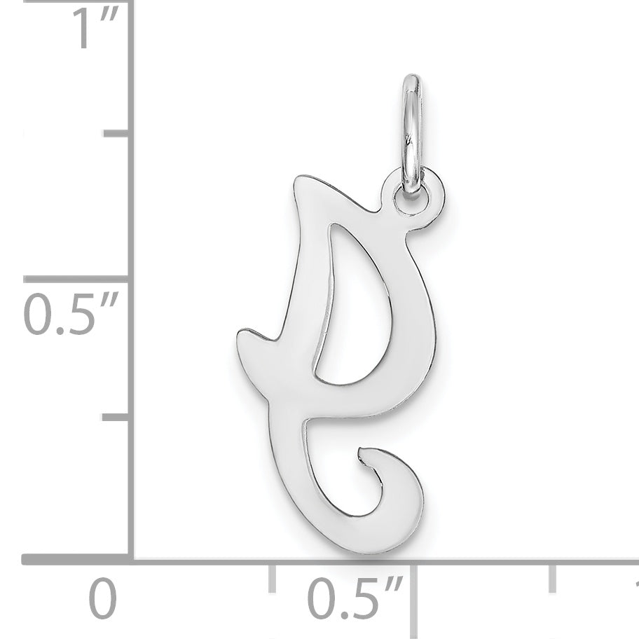 14K White Gold Initial I Charm
