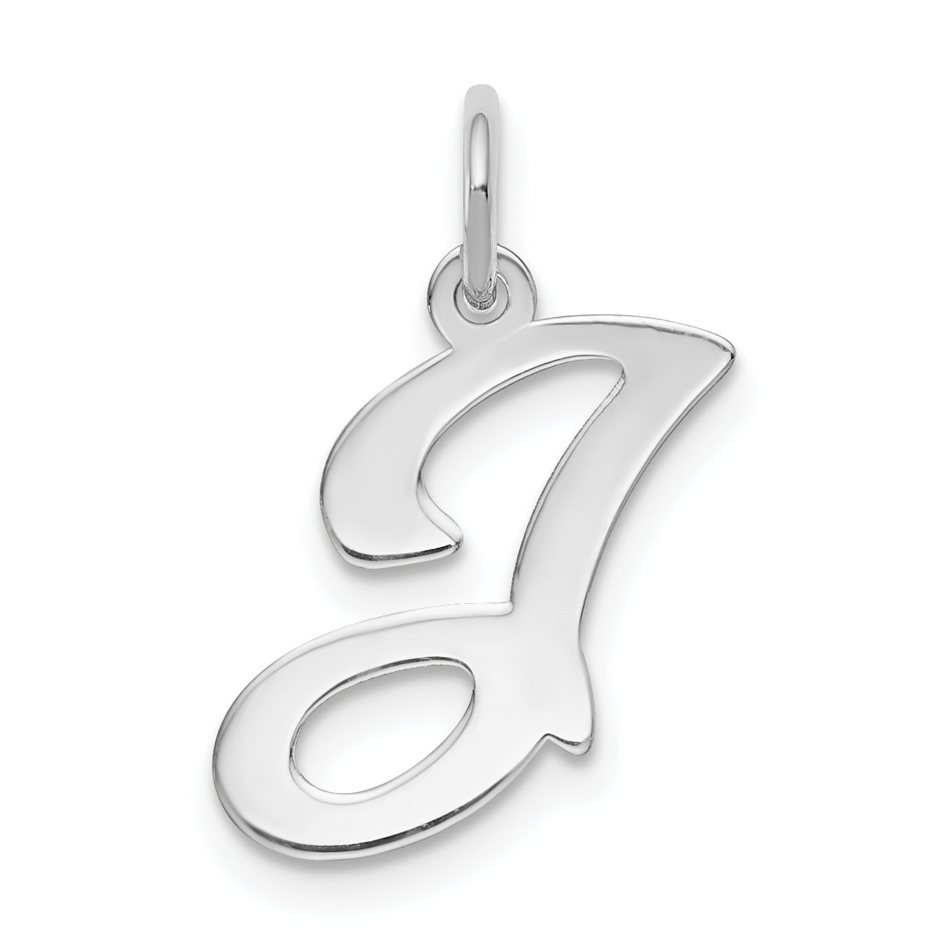 14KW White Gold Script Letter J Initial Charm Main image