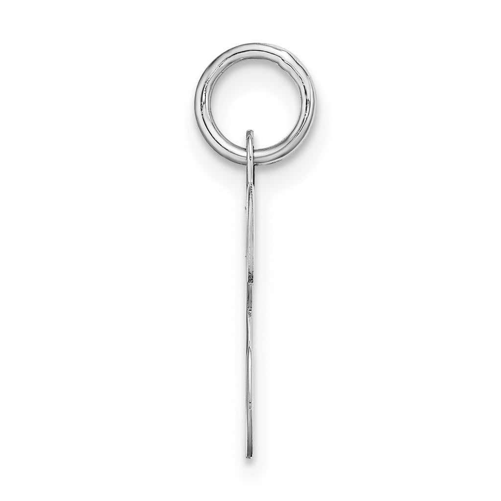 14K White Gold Initial K Charm