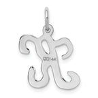 14K White Gold Initial K Charm