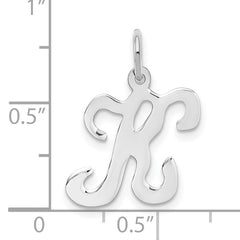 14K White Gold Initial K Charm