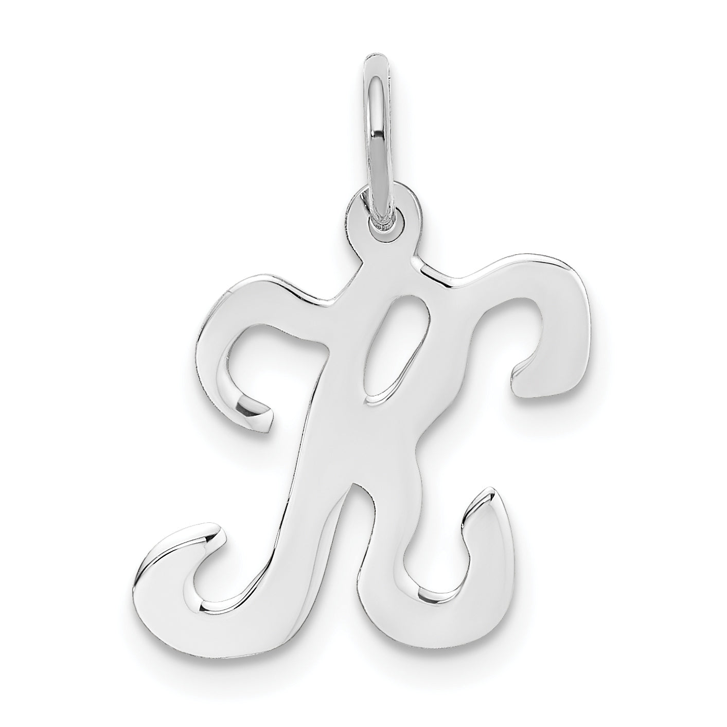 14KW White Gold Script Letter K Initial Charm Main image