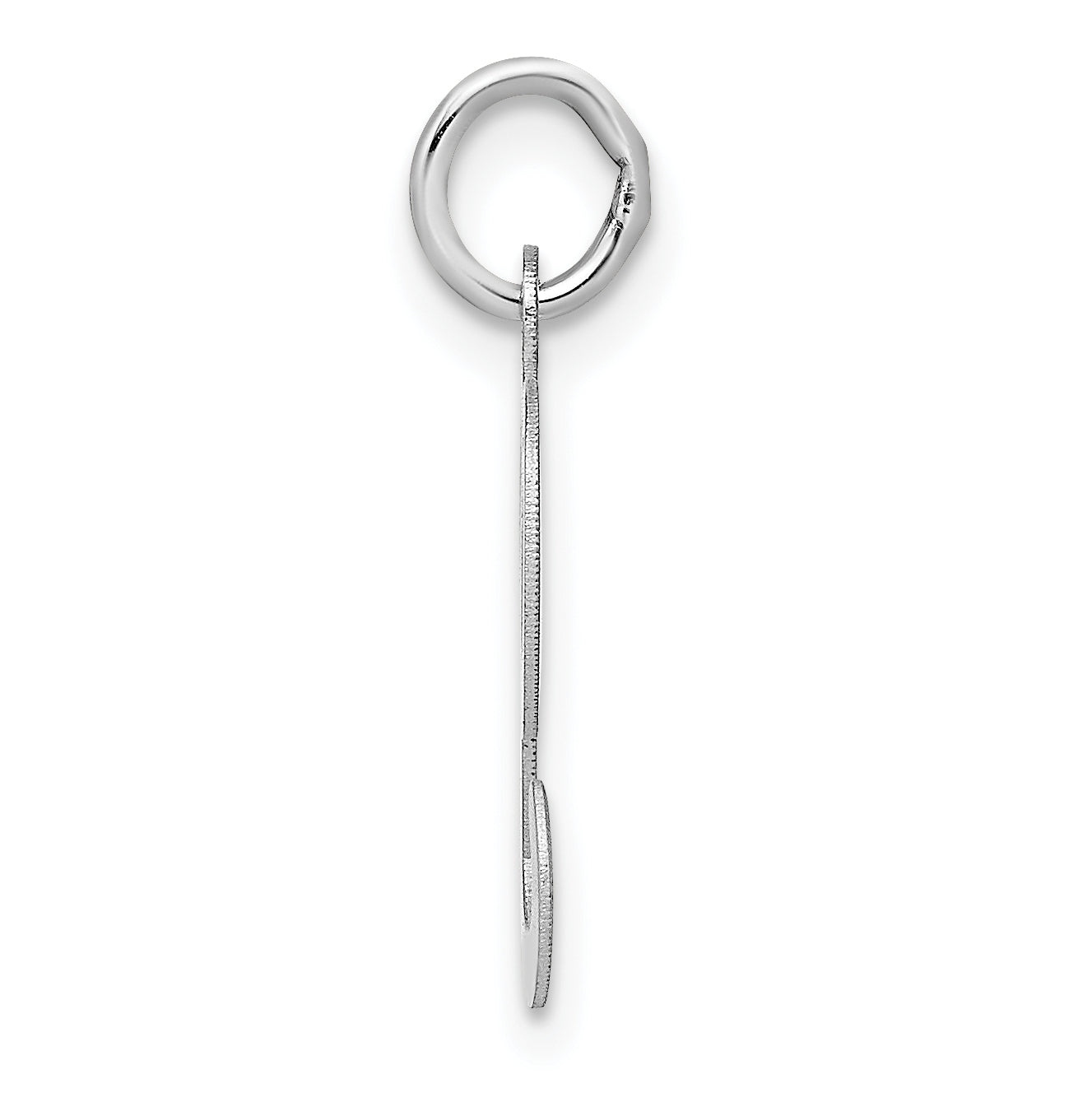 14K White Gold Initial L Charm Secondary image