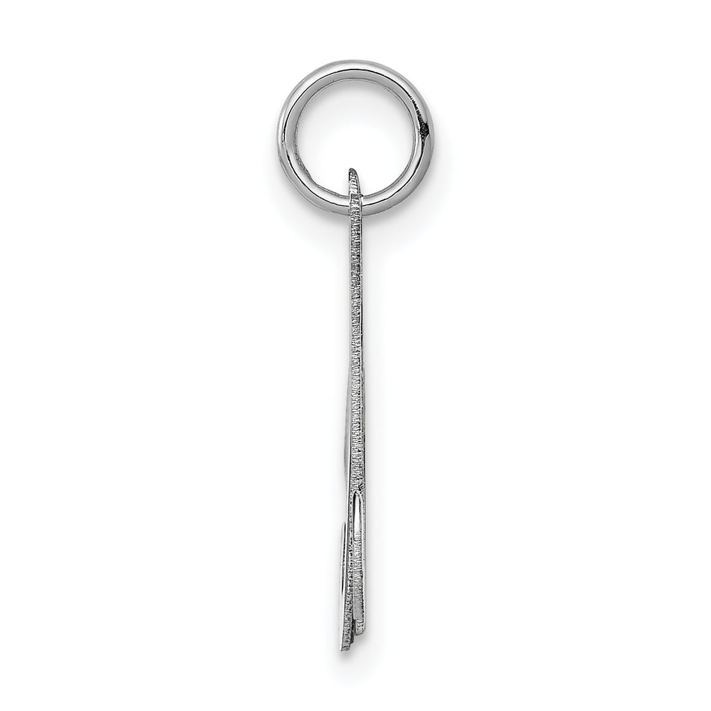 14K White Gold Initial M Charm