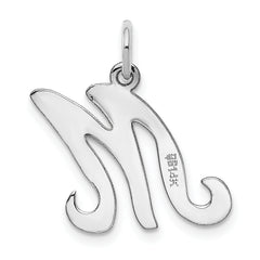 14K White Gold Initial M Charm