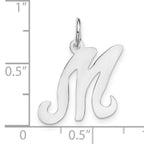 14K White Gold Initial M Charm