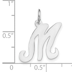 14K White Gold Initial M Charm