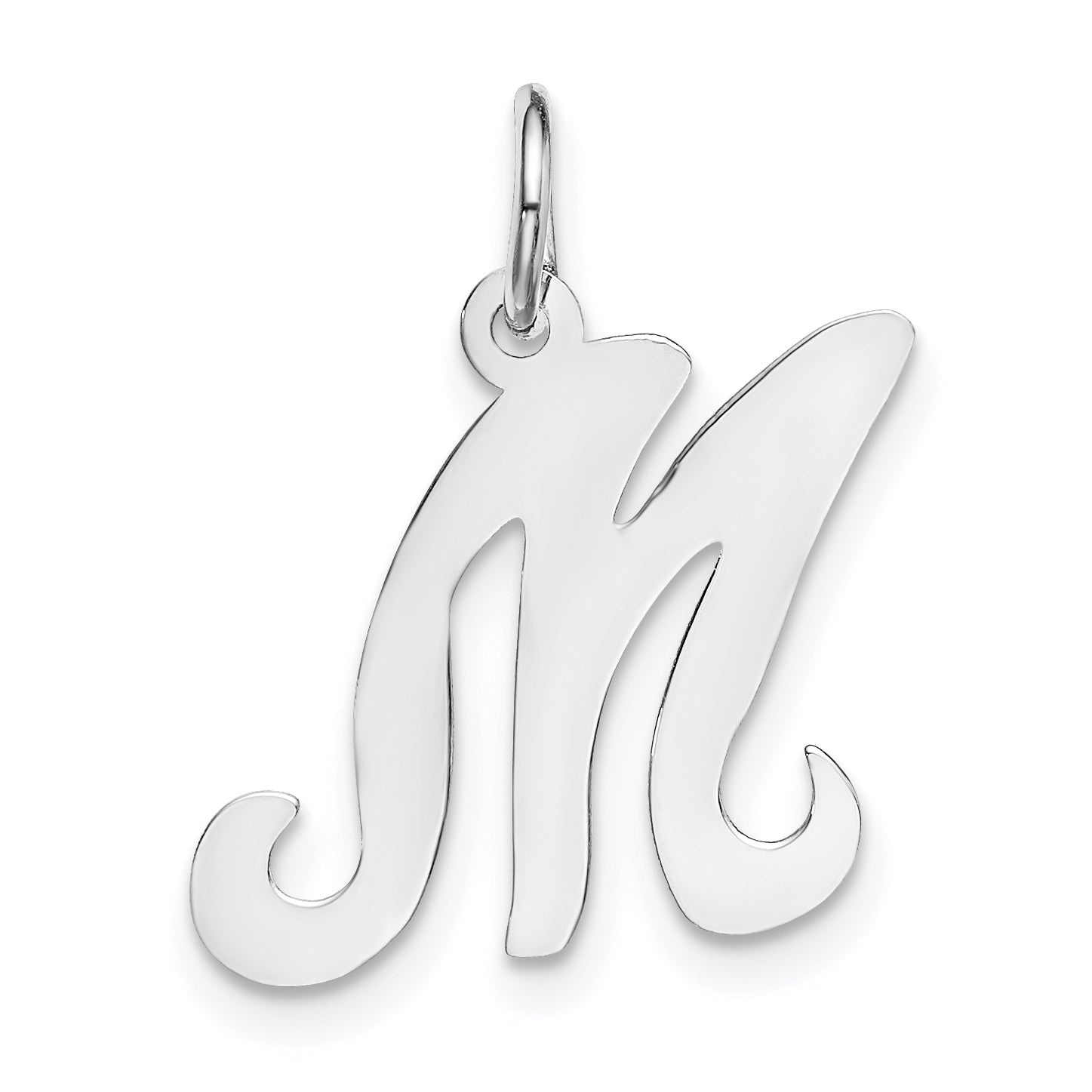 14KW White Gold Script Letter M Initial Charm Main image