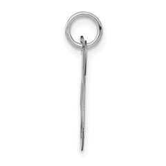 14K White Gold Initial N Charm