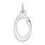 14KW White Gold Script Letter O Initial Charm