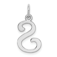 14K White Gold Initial S Charm