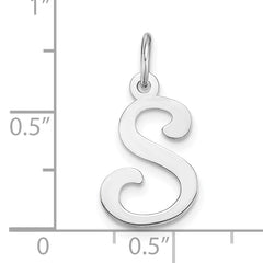 14K White Gold Initial S Charm