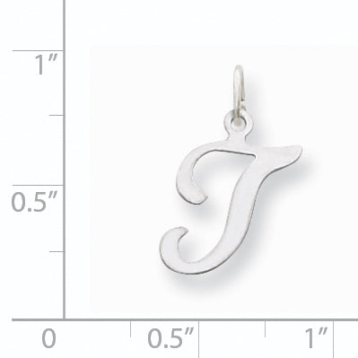 14K White Gold Initial T Charm