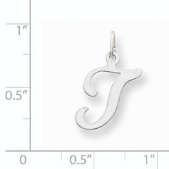 14K White Gold Initial T Charm