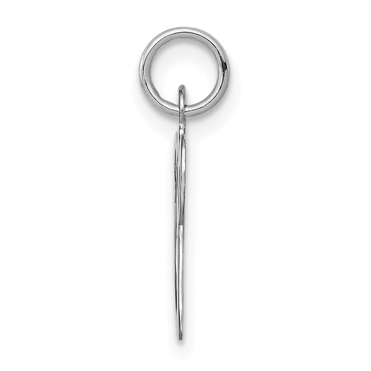 14K White Gold Initial V Charm Secondary image