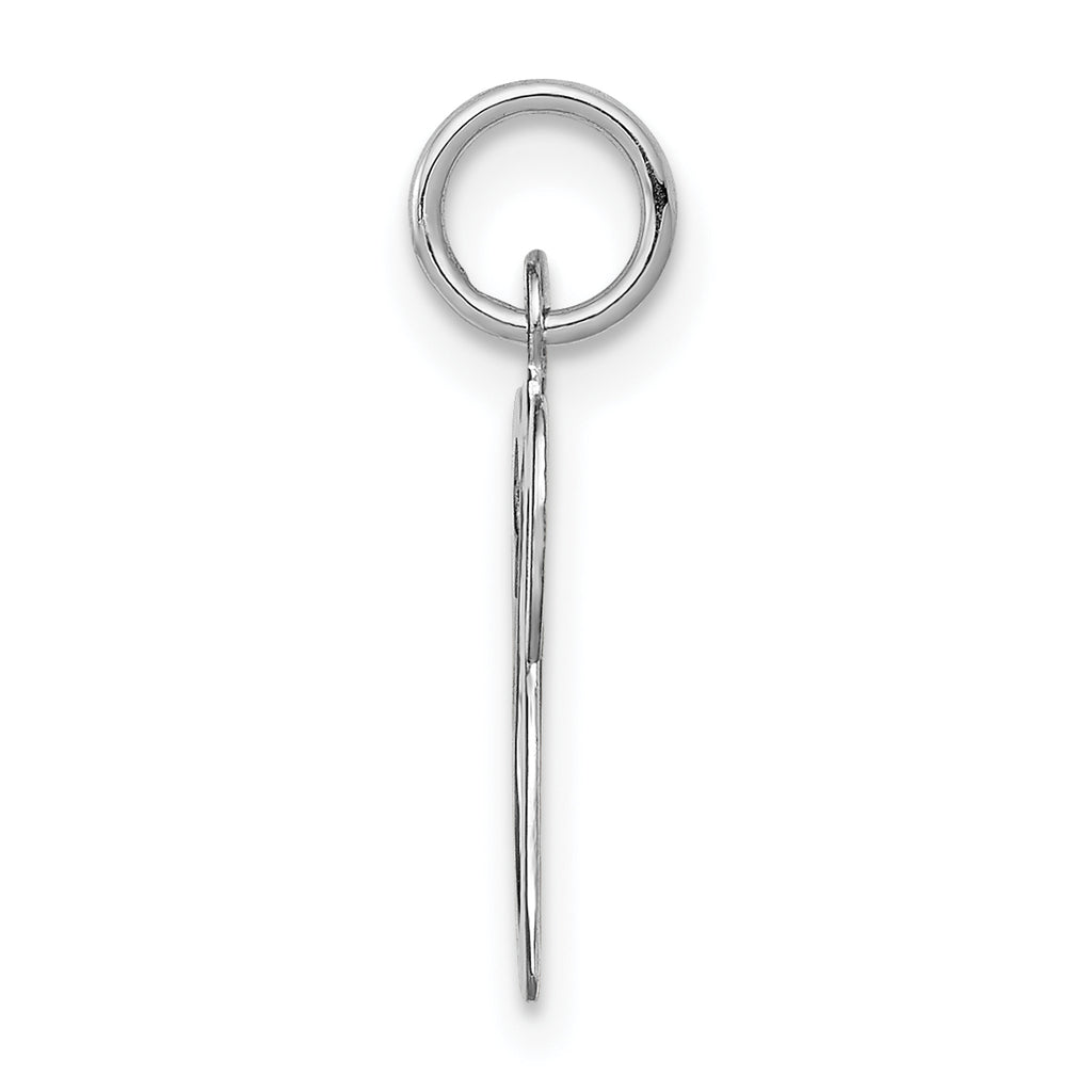 14K White Gold Initial V Charm