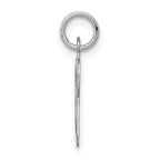 14K White Gold Initial V Charm