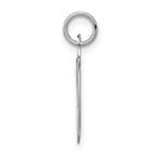 14K White Gold Initial W Charm