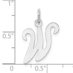 14K White Gold Initial W Charm