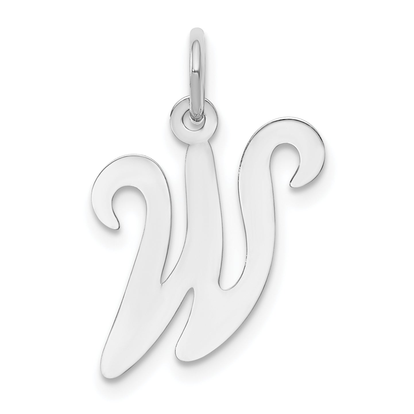 14KW White Gold Script Letter W Initial Charm Main image