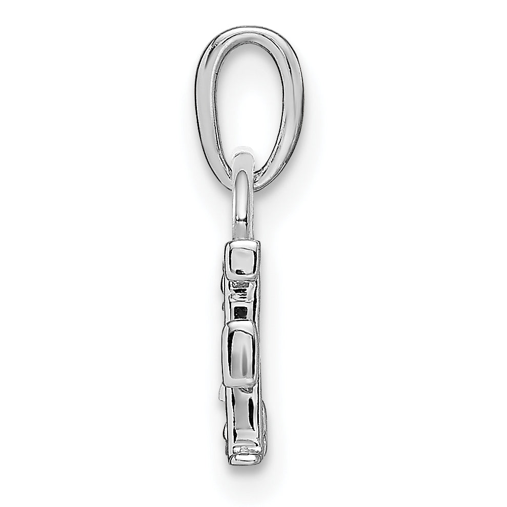 14K White Gold Polished .01ct Diamond Initial F Charm Secondary image