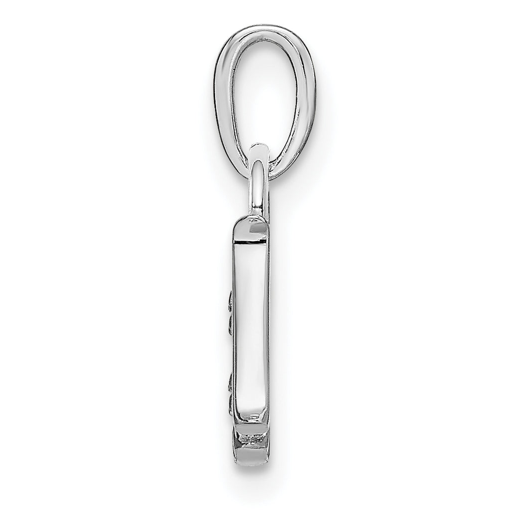 14K White Gold Polished .01ct Diamond Initial H Charm