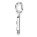 14K White Gold Polished .01ct Diamond Initial H Charm