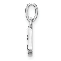 14K White Gold Polished .01ct Diamond Initial H Charm