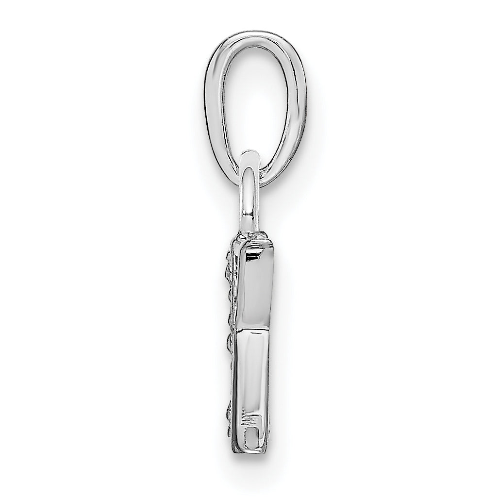 14K White Gold Polished .01ct Diamond Initial K Charm Secondary image