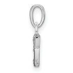 14K White Gold Polished .01ct Diamond Initial K Charm