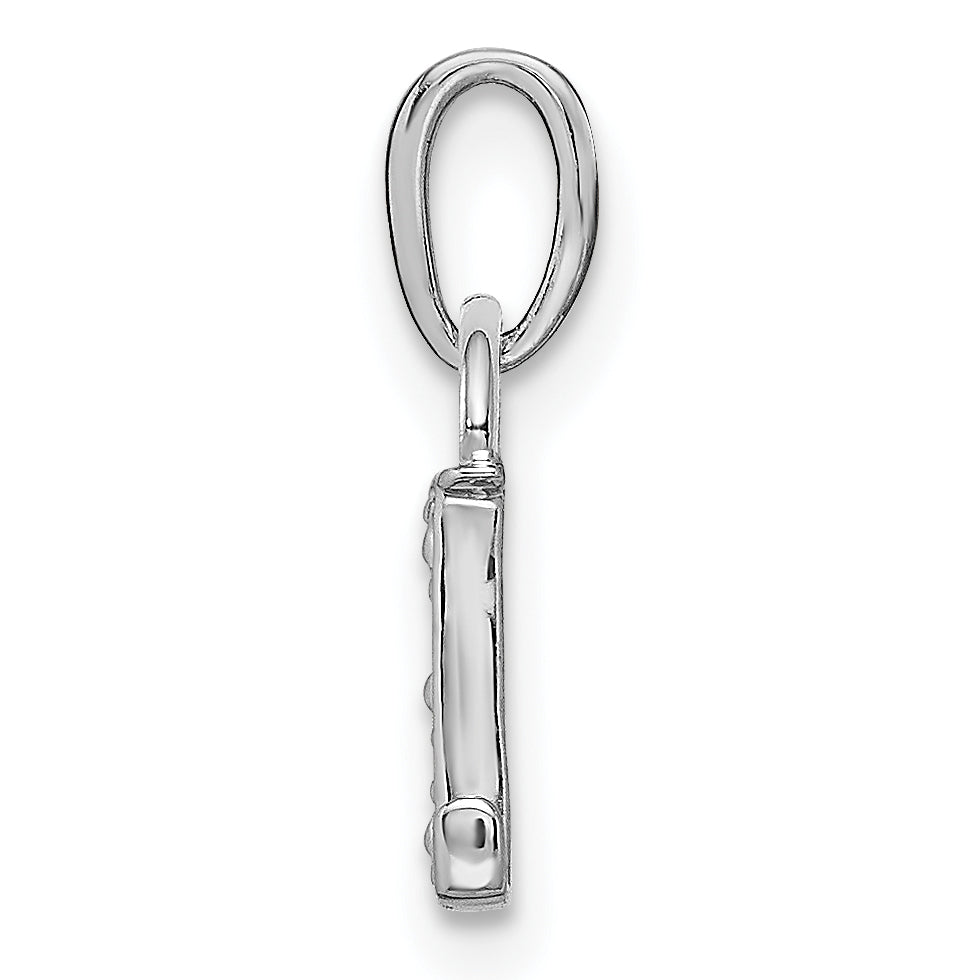 14K White Gold Polished .01ct Diamond Initial L Charm Secondary image